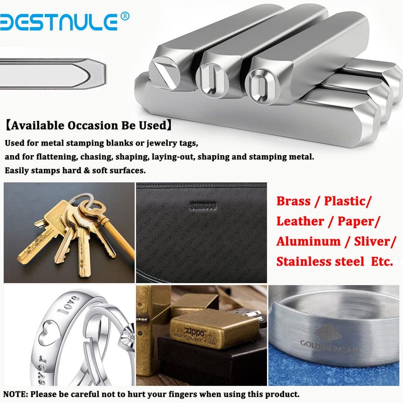 BESTNULE Metal Stamping Kit, Number and Letter Stamp Set (A-Z, 0-9 and &, Love Symbol), Industrial Grade Hardened Carbon Steel, Perfect for Imprinting Metal, Wood, Plastic, Leather(3/16", 5MM) - Image 5